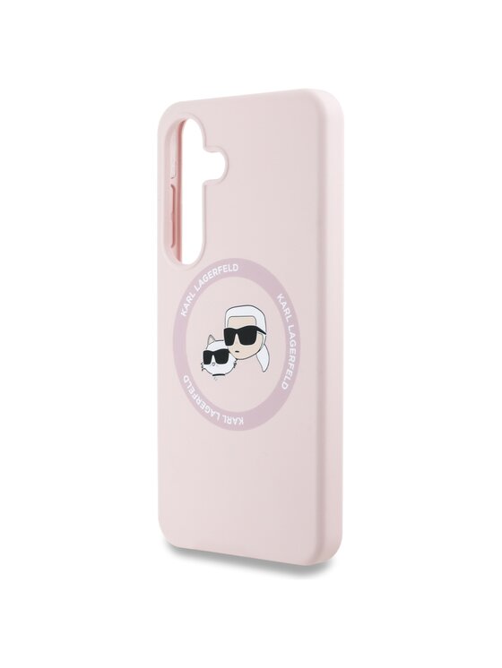 KARL LAGERFELD KARL LAGERFELD Etui na telefon Silicone Double Heads And Circle MagSafe Różowy