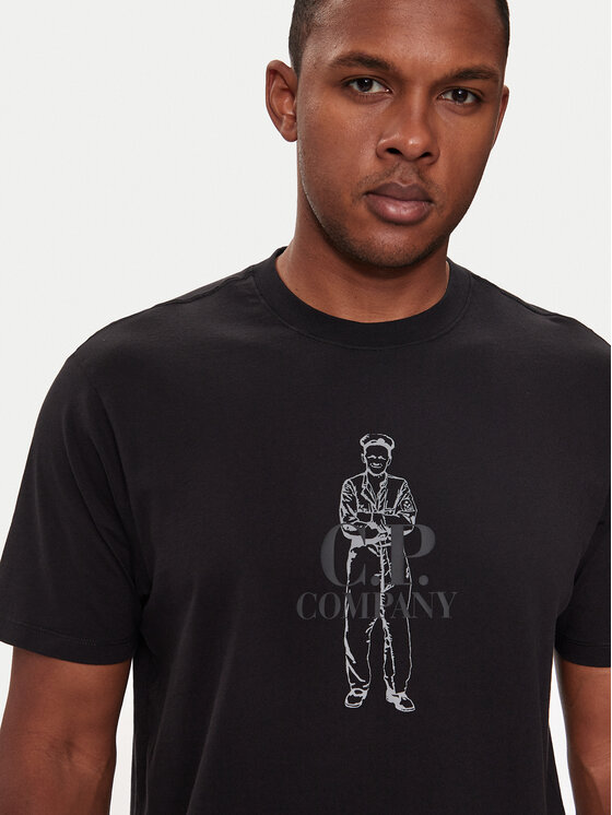 C.P. Company C.P. Company T-Shirt 17CMTS063A005100W Μαύρο Regular Fit