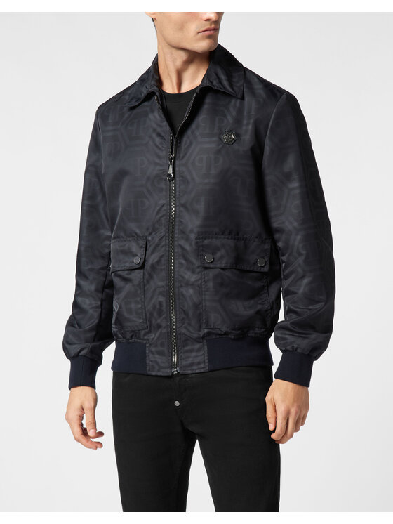 PHILIPP PLEIN PHILIPP PLEIN Kurtka bomber 22219 Niebieski jasny Regular Fit