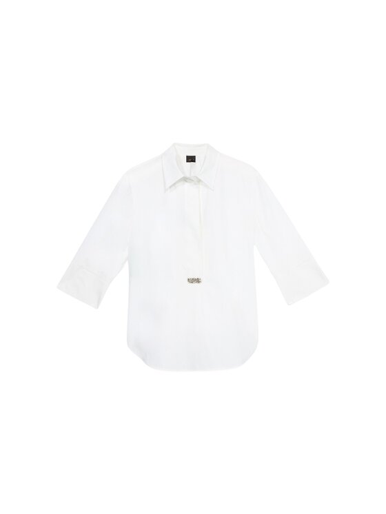 Oltre Oltre Blusa 2484J100724N011 Bianco Over Fit