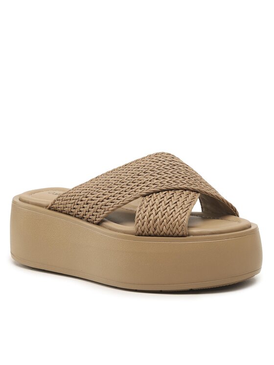 Calvin Klein Calvin Klein Natikači Bubble Slide-Woven HW0HW01468 Rjava