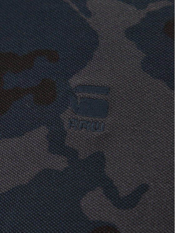 G-Star Raw G-Star Raw Тениска с яка и копчета Dunda D27035-C335 Тъмносин Slim Fit