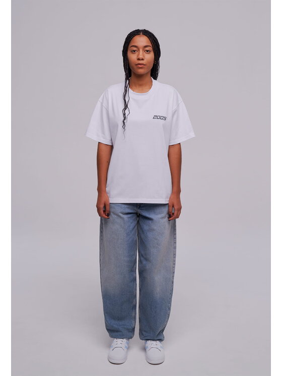 2005 2005 Tričko Basic Biela Oversize