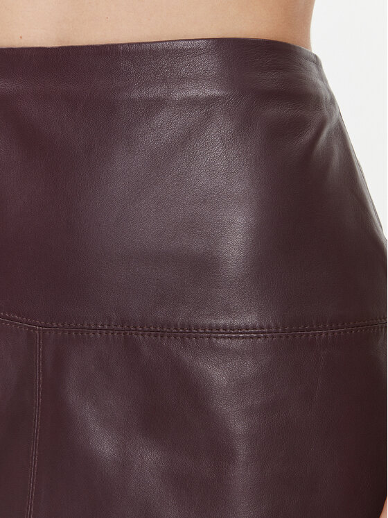 Ted Baker Ted Baker Kožna suknja Valiat 241424 Tamnocrvena Regular Fit