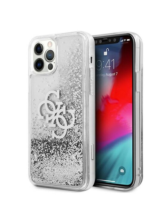Guess Guess Etui na telefon iPhone 12 Pro Max Srebrny