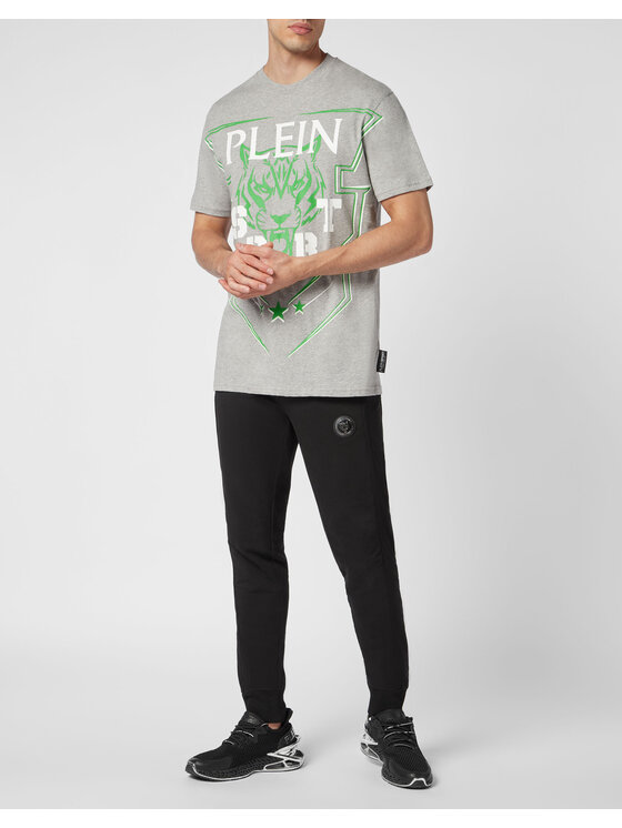 Plein Sport Plein Sport T-Shirt 8325 Szary Regular Fit