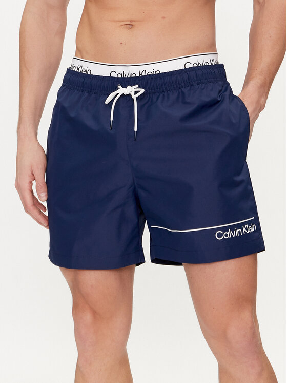 Calvin Klein Swimwear Peldšorti KM0KM00957 Tumši zils Regular Fit