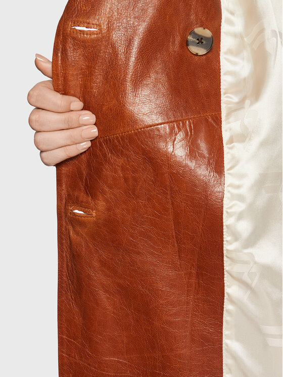 Remain Remain Pintsak Bolette Blazer Leather RM1662 Pruun Relaxed Fit
