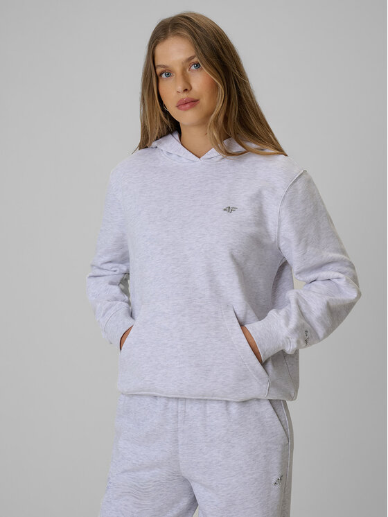 4F 4F Bluza BASIC+ Szary jasny Relaxed Fit