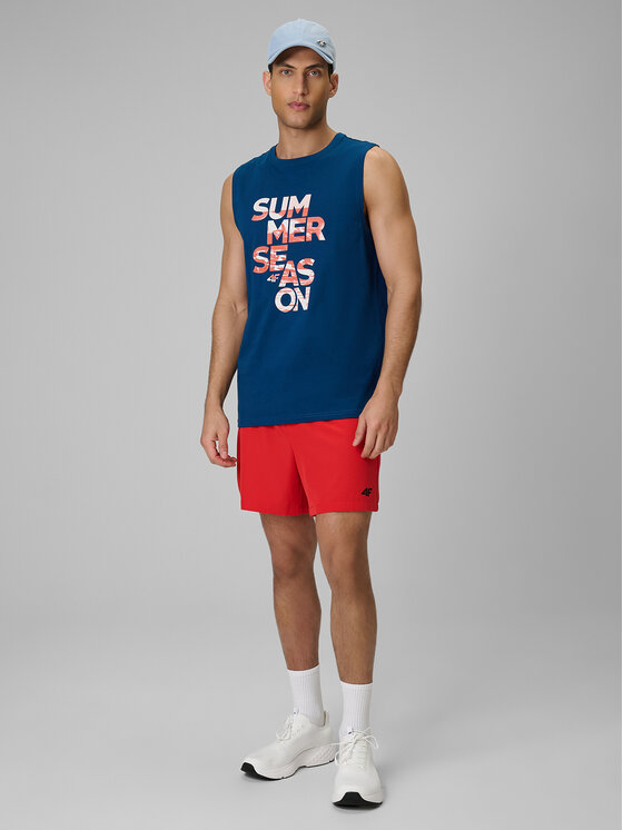 4F 4F Tank top BEACHWEAR Turkusowy Regular Fit