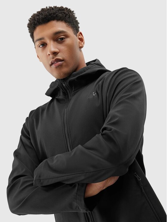 4F 4F Kurtka softshell 4FWSS24 TSOFM234 20S GŁĘBOKA CZERŃ XXL Czarny Regular Fit