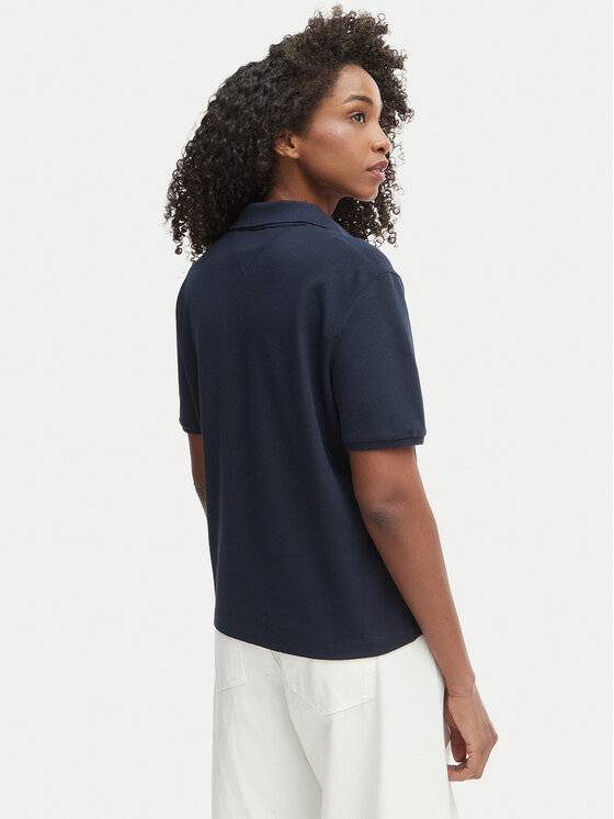 Tommy Hilfiger Tommy Hilfiger Тениска с яка и копчета WW0WW48720 Тъмносин Relaxed Fit