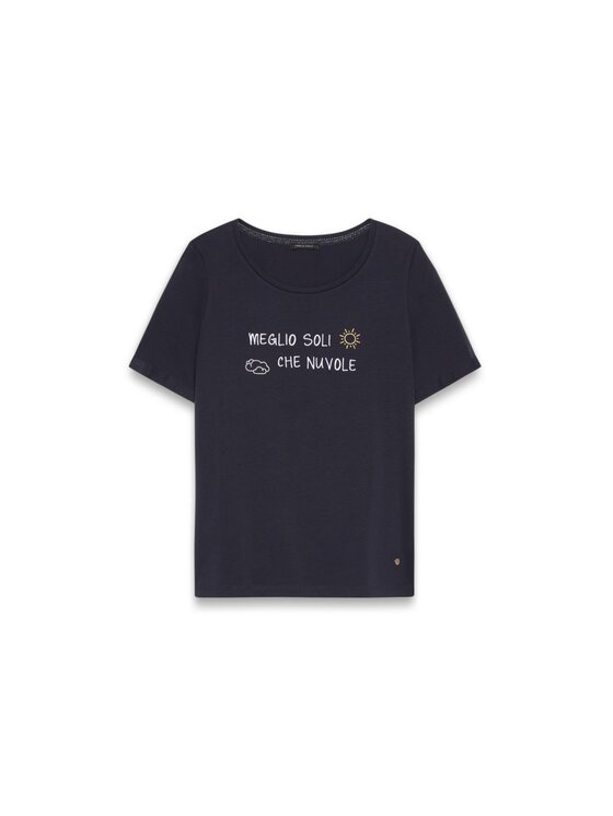 Fiorella Rubino Fiorella Rubino T-Shirt G0EPL009366N034 Niebieski Regular Fit