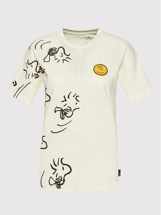 Converse Converse Marškinėliai Unisex PEANUTS Shapes 10024380-A01 Smėlio Regular Fit
