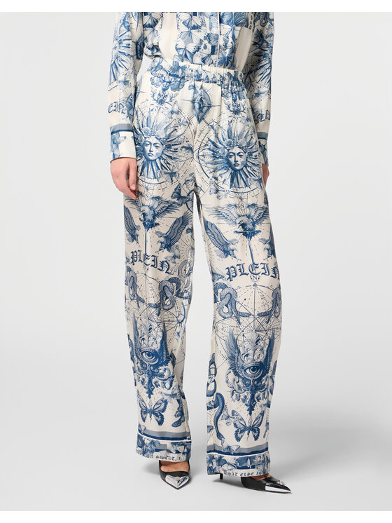 PHILIPP PLEIN PHILIPP PLEIN Pantaloni di tessuto 29751 Azzurro chiaro Flare Fit