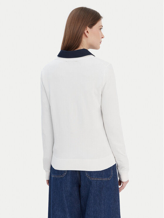 Tommy Hilfiger Tommy Hilfiger Πουλόβερ WW0WW42049 Λευκό Regular Fit