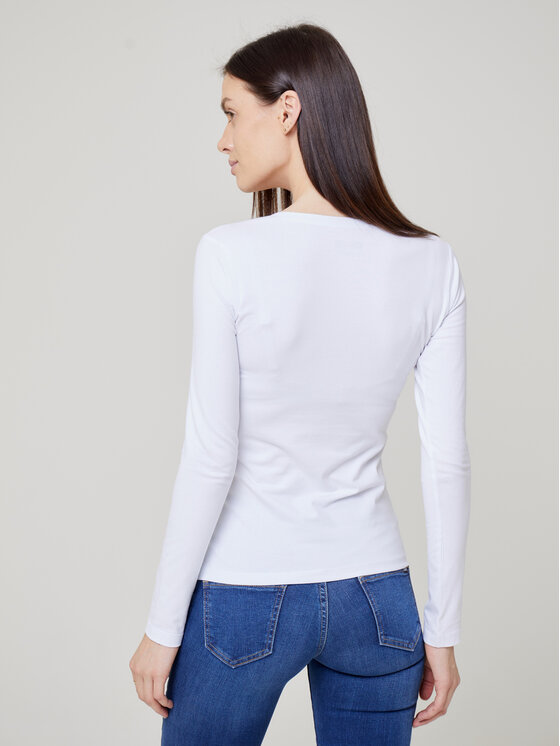 BIG STAR BIG STAR Bluzka classicala_101 Biały Slim Fit