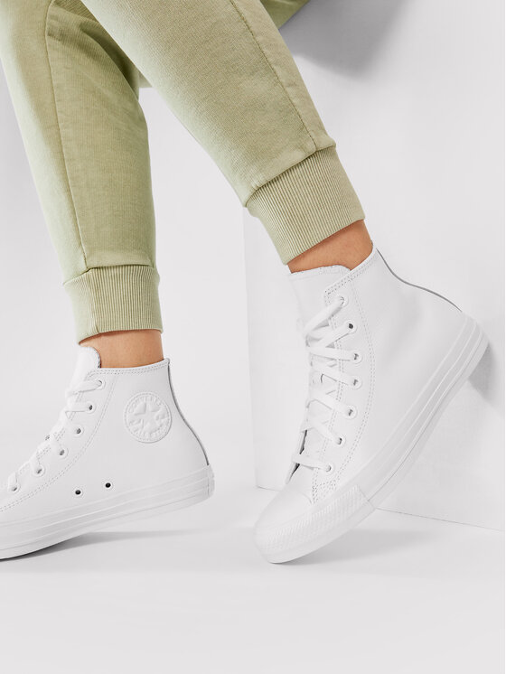 Converse Trampki Ct A S Lthr Hi 1T406 Bia y Modivo.pl