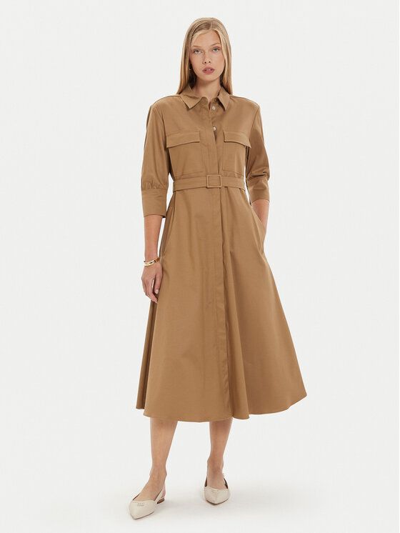 Marella Marella Rochie tip cămașă Fiemme1 2423226251 Bej Regular Fit