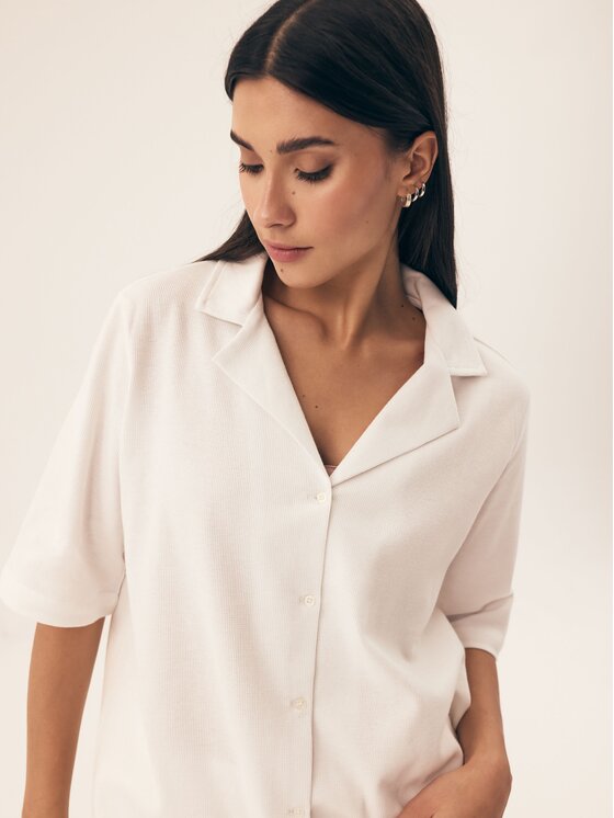 Henderson Henderson Komplet koszula i spodnie materiałowe 43348 Biały Regular Fit