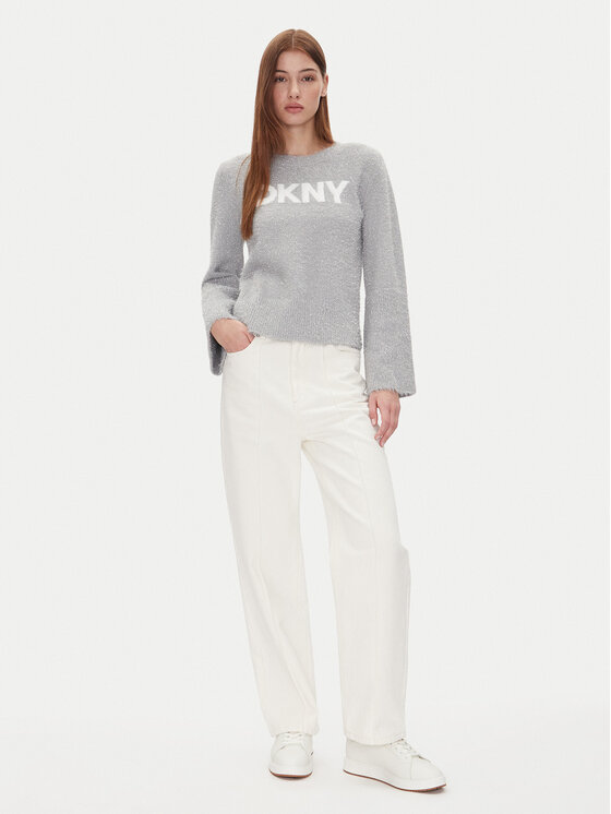 DKNY DKNY Пуловер DJ4R0504 Сив Regular Fit