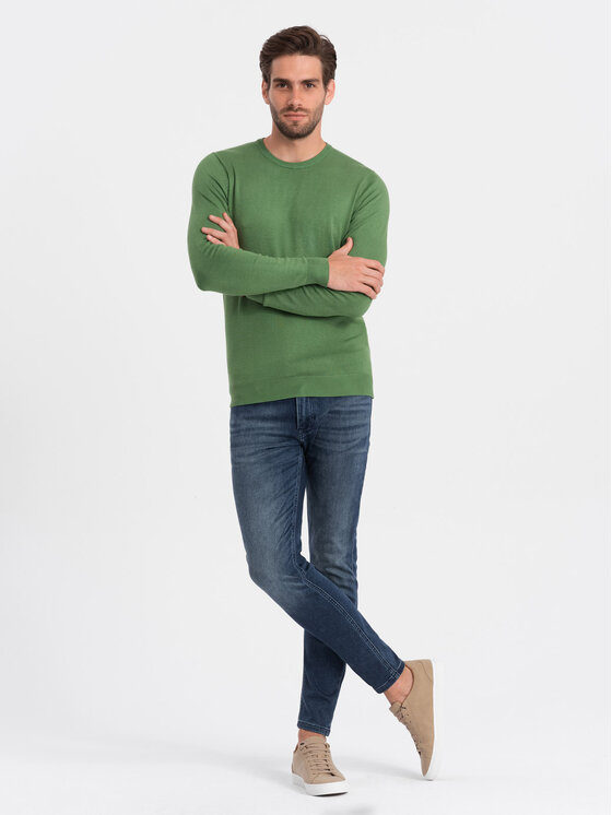 Ombre Ombre Svetr OM-SWBS-0106 Zelená Regular Fit