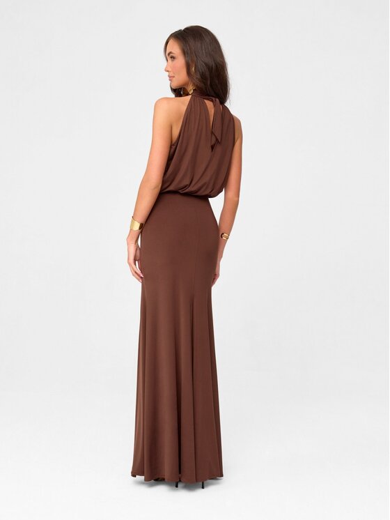 Roco Fashion Roco Fashion Večerné šaty Maelis Hnedá Slim Fit