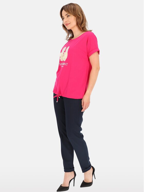 Perso Perso T-Shirt TCE249000F Fialová Regular Fit