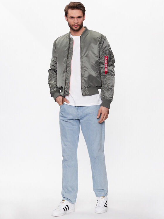 Alpha Industries Alpha Industries Kurtka bomber MA-1 191118 Szary Slim Fit