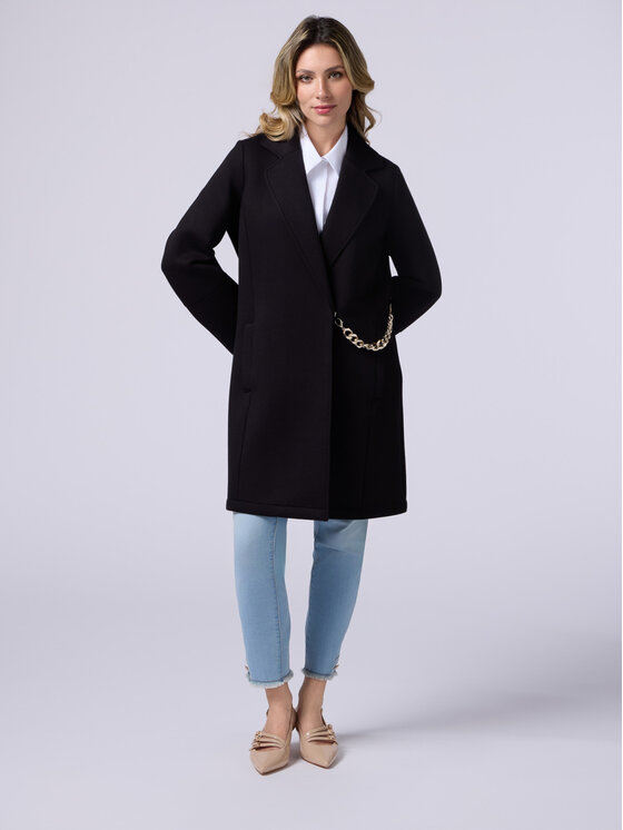 Oltre Oltre Płaszcz zimowy 8687R001251N0Z3 Czarny Baggy Fit