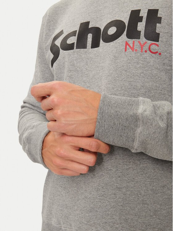 Schott NYC Schott NYC Bluza SWCREW Szary Regular Fit