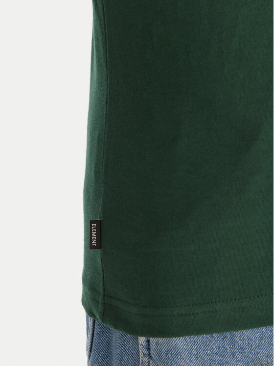 Element Element Tričko Icon Embroidery ELYKT00168 Tmavo zelená Regular Fit