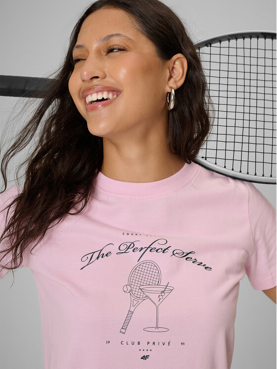 4F 4F T-Shirt COURT SOCIETY Różowy jasny Regular Fit