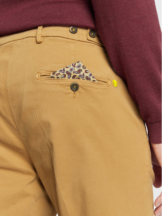 Pantaloni chino 3332P1428T 223815 Marrone Slim Fit...