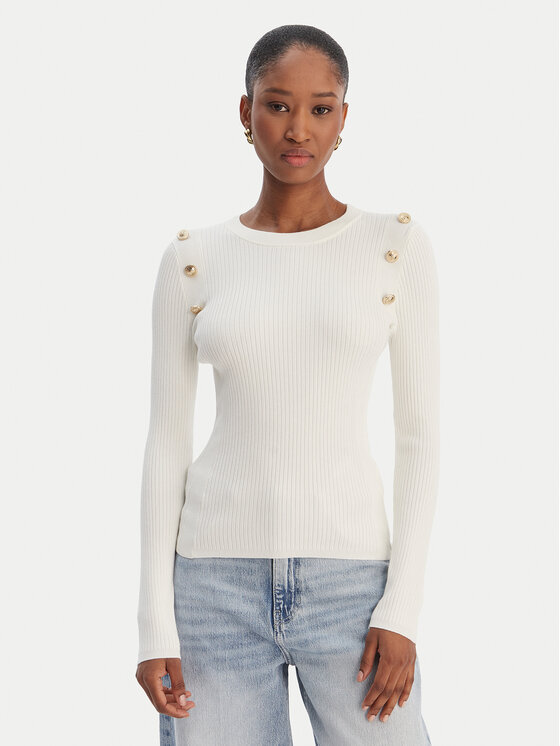 Guess Guess Sveter W6RR58 Z2YK2 Écru Regular Fit