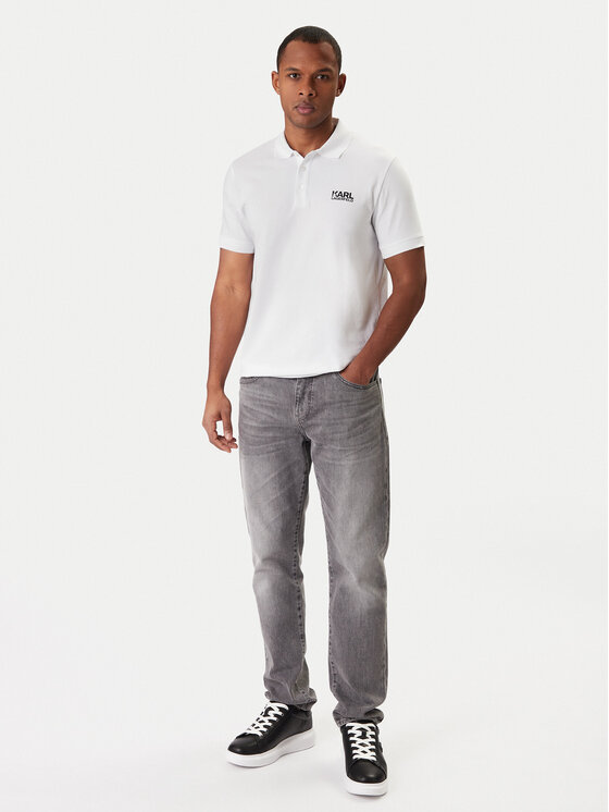KARL LAGERFELD KARL LAGERFELD Polo 745780 500235 Biały Regular Fit
