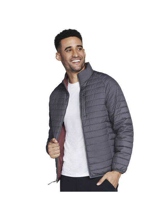 Skechers Skechers Kurtka przejściowa Skechers GO Shield Altitude Reversible Jacket Szary Regular Fit