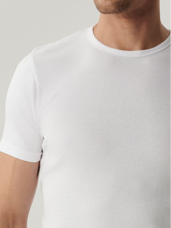 Atlantic Atlantic Podkoszulek basic Biały Regular Fit