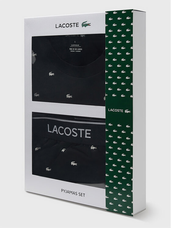 Lacoste Lacoste Piżama 4H3304 Czarny Regular Fit