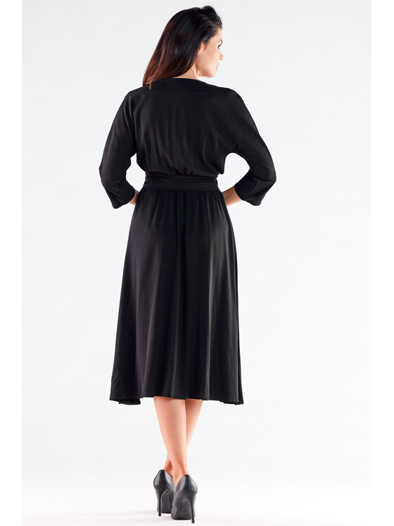 Awama Awama Sukienka letnia A522 Czarny Basic Fit