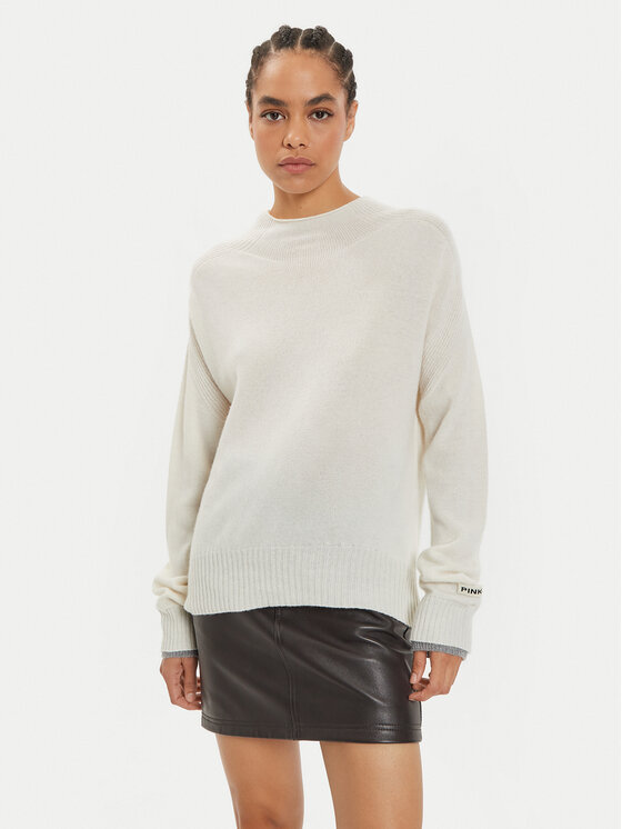 Damski Sweter PINKO, Rozmiar M, Biały, Donskoy 104468 A277