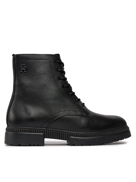 Tommy Hilfiger Zimski škornji Comfort Cleated Termo Lth Boot FM0FM04651 Črna