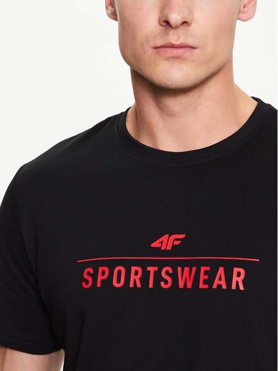 4F 4F Тишърт 4FSS23TTSHM539 Черен Regular Fit