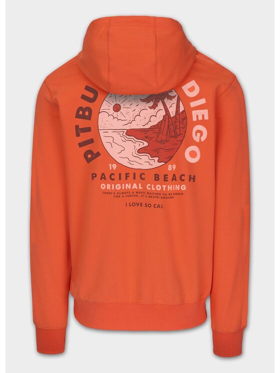 PITBULL PITBULL Bluza Bluza męska rozpinana z kapturem PLANET SURF M Pomarańczowy Regular Fit