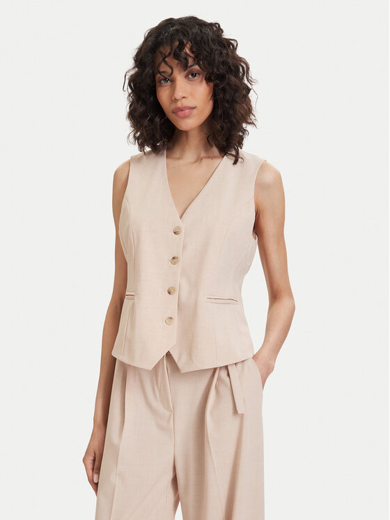 Maryley Vestă elegantă 26EB123/08BE Bej Regular Fit