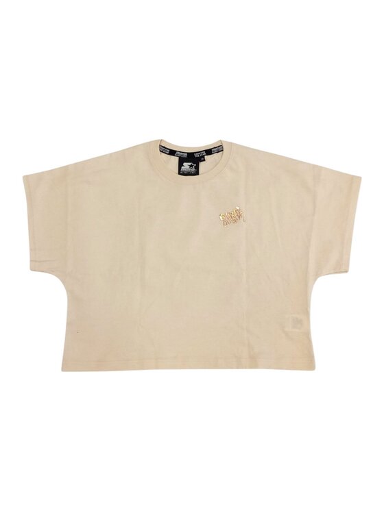 Starter Starter T-Shirt q-bab-69497 Beżowy Regular Fit