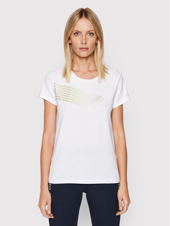 EA7 Emporio Armani Tricou 3LTT31 TJDSZ 1100 Alb Regular Fit