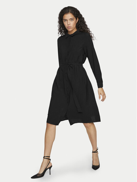 Vila Vila Hemdkleid Domira 14095932 Schwarz Regular Fit