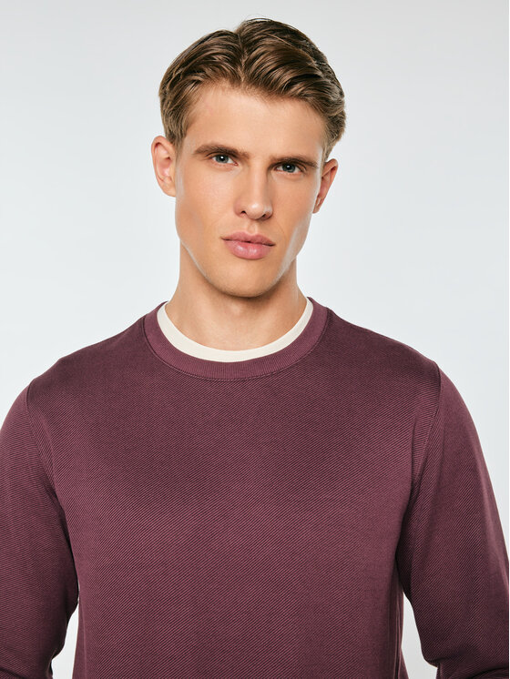 BIG STAR BIG STAR Bluza BREMEN Bordowy Basic Fit