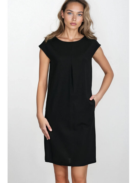 NIFE NIFE Každodenní šaty S271 Černá Modern Relaxed Fit
